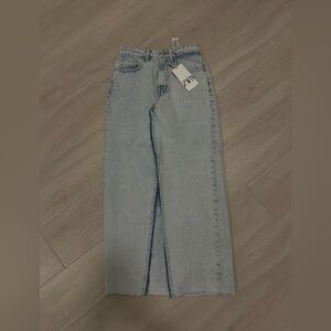 Zara midi jean skirt with slit